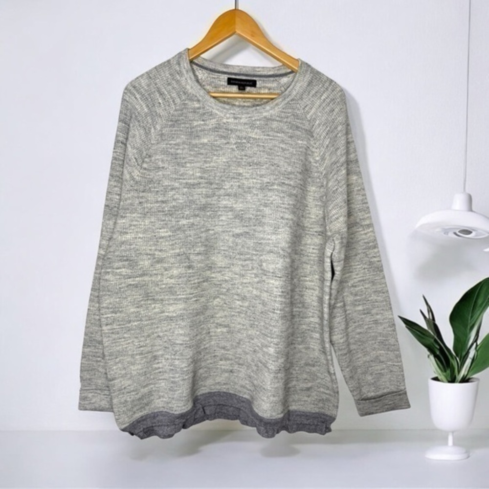NWT Banana Republic Mens Grey Heather Heavy Knit Sweater Drawstring Bottom XL